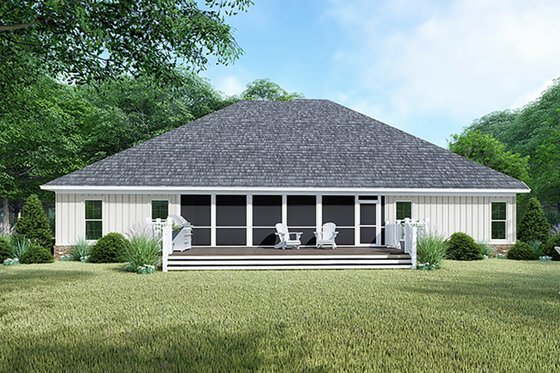 Exterior - Rear Elevation for Craftsman House Plan #923-144 - 4 bed, 3.5 bath