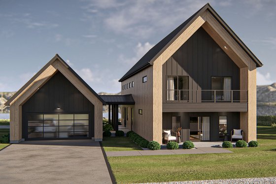 Exterior - Rear Elevation for Barndominium House Plan #455-340 - 3 bed, 2.5 bath