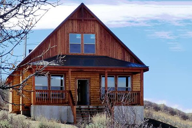 House Blueprint - Front View - 950 square foot Craftsman Cottage