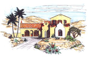 Mediterranean Exterior - Front Elevation Plan #76-113