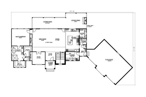 Floor Plan - Main Floor for Modern House Plan #437-133 - 3 bed, 3.5 bath