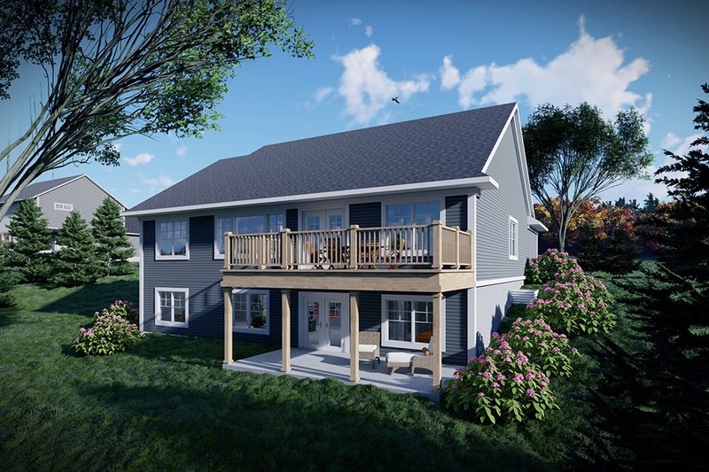 Architectural House Design - Exterior - Rear Elevation for Craftsman House Plan #70-1543 - 5 bed, 3 bath
