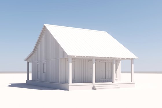 Exterior - Front Elevation 7 for Farmhouse House Plan #430-277 - 2 bed, 1 bath