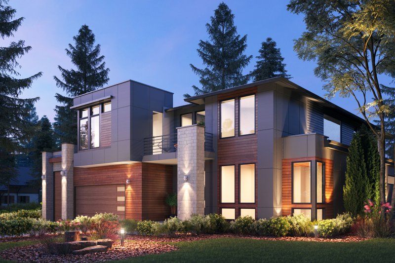 House Plan Design - Contemporary Exterior - Front Elevation Plan #1066-132