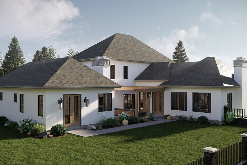 House Blueprint - Exterior - Rear Elevation for Cottage House Plan #455-746 - 4 bed, 2.5 bath