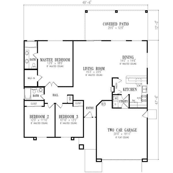Adobe / Southwestern Floor Plan - Main Floor Plan #1-324