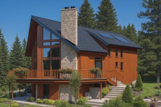 House Plan Design - Exterior - Front Elevation for Cabin House Plan #3-279 - 3 bed, 2 bath