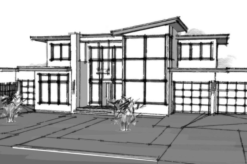 Dream House Plan - Exterior - Front Elevation 4 for Contemporary House Plan #1101-53 - 3 bed, 3.5 bath