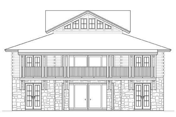 Exterior - Rear Elevation for Country House Plan #426-17 - 5 bed, 4 bath