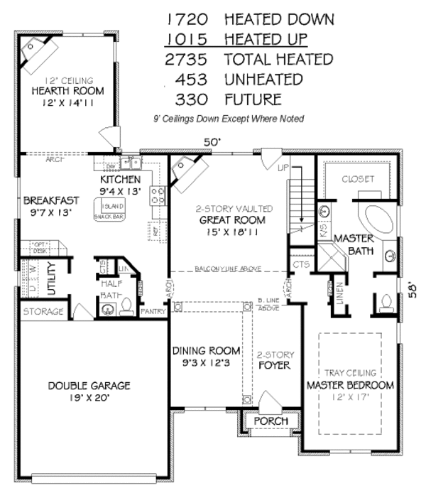 European Floor Plan - Main Floor Plan #424-335
