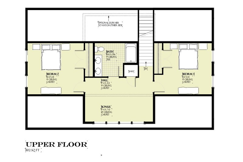 Architectural House Design - Floor Plan - Upper Floor for Traditional House Plan #901-168 - 5 bed, 3.5 bath