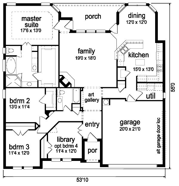 House Plan Design - Traditional Floor Plan - Main Floor Plan #84-358