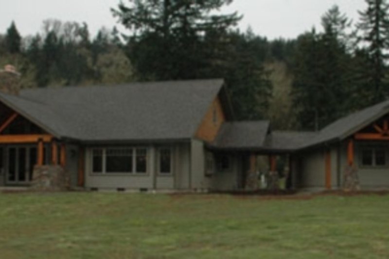 Architectural House Design - Exterior - Rear Elevation for Craftsman House Plan #124-704 - 2 bed, 3 bath