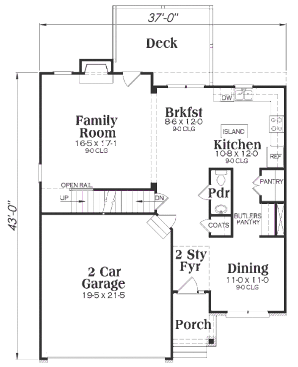 House Plan Design - Traditional Floor Plan - Main Floor Plan #419-184