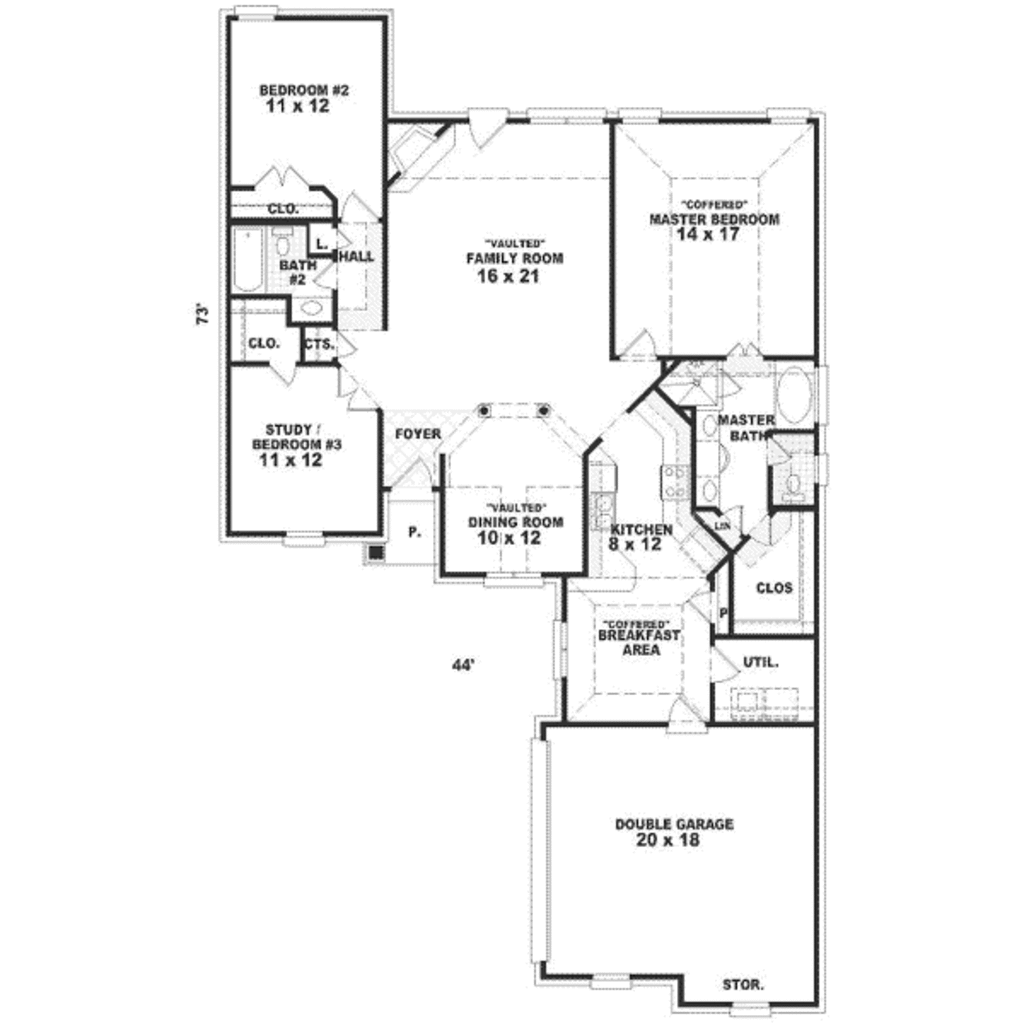 Traditional Style House Plan - 3 Beds 2 Baths 1743 Sq Ft Plan #81-273 