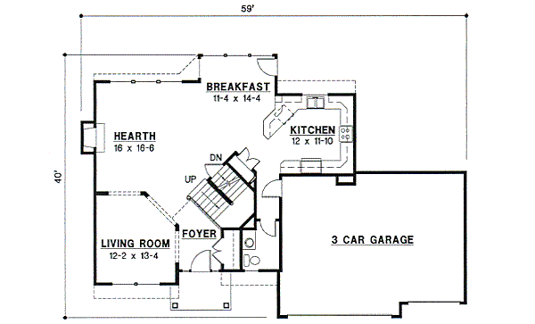 Traditional Floor Plan - Main Floor Plan #67-521
