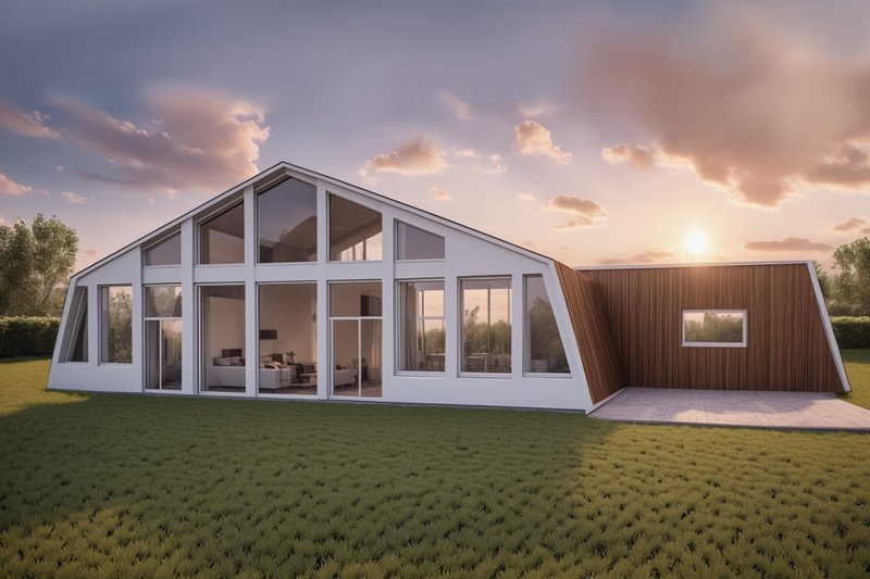 Dream House Plan - Exterior - Rear Elevation 2 for Contemporary House Plan #542-2 - 2 bed, 2 bath