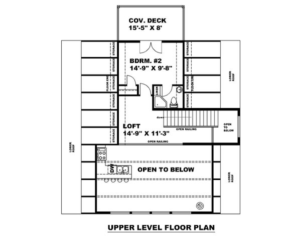 Cabin Floor Plan - Upper Floor Plan #117-941