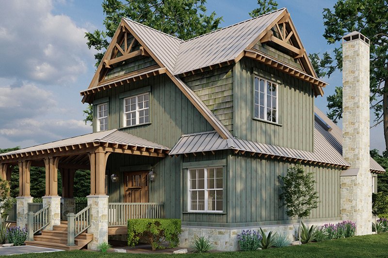 House Design - Exterior - Front Elevation 3 for Country House Plan #17-2434 - 3 bed, 2 bath