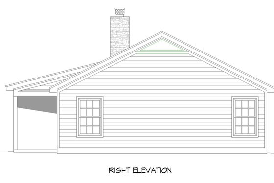 Exterior - Other Elevation 1 for Farmhouse House Plan #932-557 - 2 bed, 1 bath