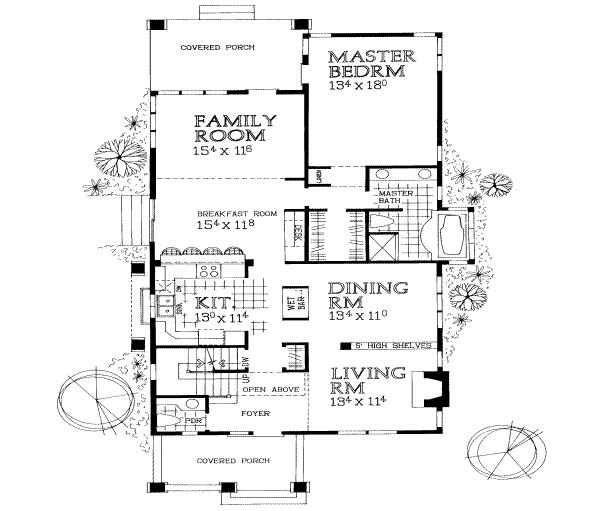 Architectural House Design - Bungalow Floor Plan - Main Floor Plan #72-462
