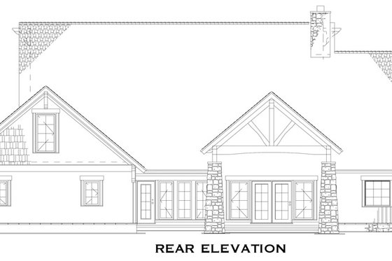 Exterior - Rear Elevation for Country House Plan #17-3313 - 4 bed, 3.5 bath
