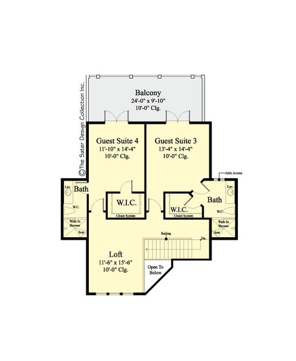 Country Floor Plan - Upper Floor Plan #930-469
