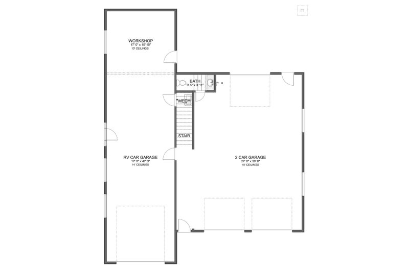House Design - Floor Plan - Main Floor for Modern House Plan #1060-329 - 2 bed, 2.5 bath