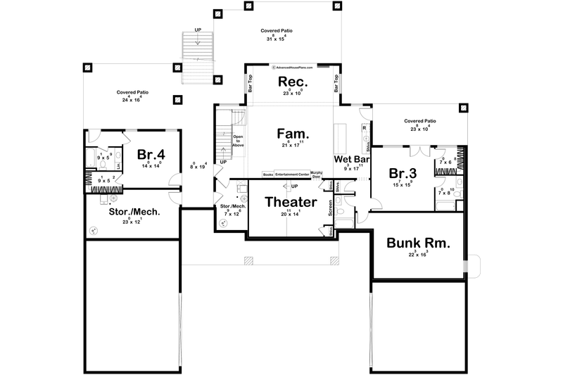 Home Plan - Floor Plan - Lower Floor for Modern House Plan #455-529 - 2 bed, 2.5 bath