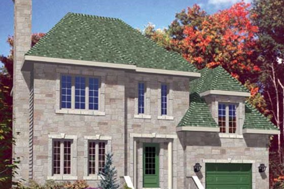 Exterior - Front Elevation for European House Plan #138-296 - 3 bed, 1.5 bath