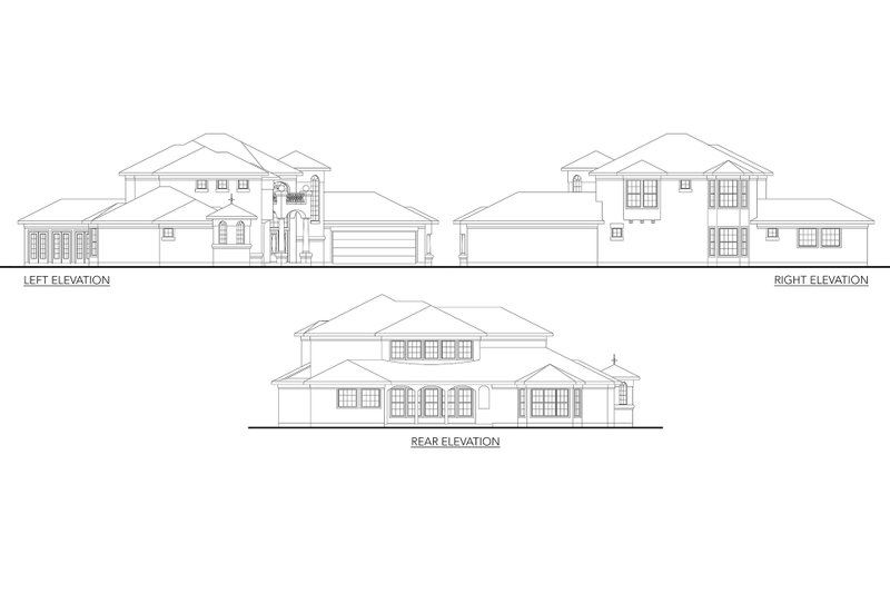 Home Plan - Exterior - Other Elevation for Mediterranean House Plan #80-127 - 4 bed, 3 bath