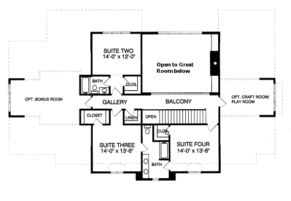 Home Plan - European Floor Plan - Upper Floor Plan #413-809