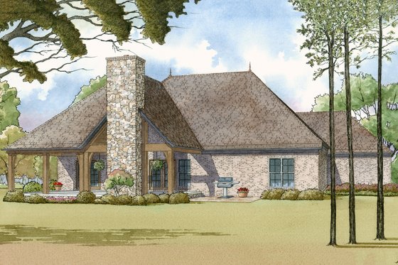 Exterior - Rear Elevation 3 for European House Plan #923-14 - 3 bed, 2.5 bath