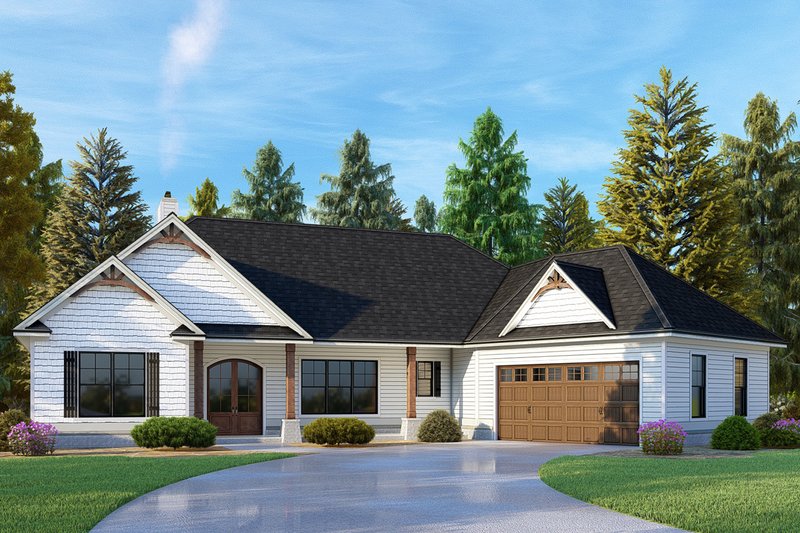House Blueprint - Craftsman Exterior - Front Elevation Plan #437-101