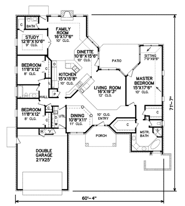 Traditional Floor Plan - Main Floor Plan #65-197