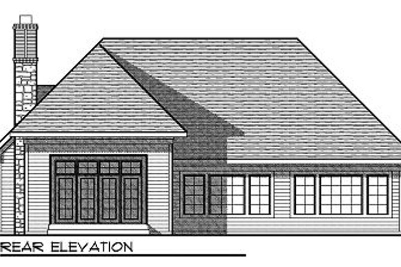 House Blueprint - Exterior - Rear Elevation for European House Plan #70-867 - 2 bed, 1 bath