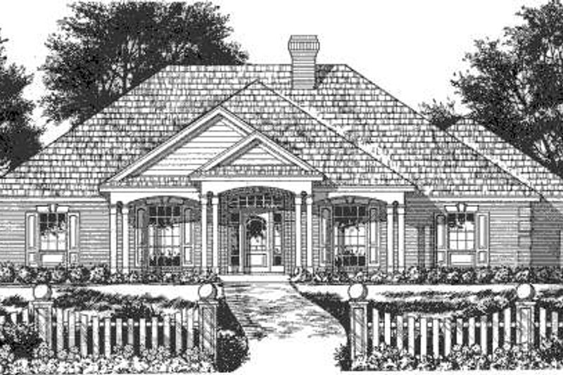 Architectural House Design - Southern Exterior - Front Elevation Plan #40-428