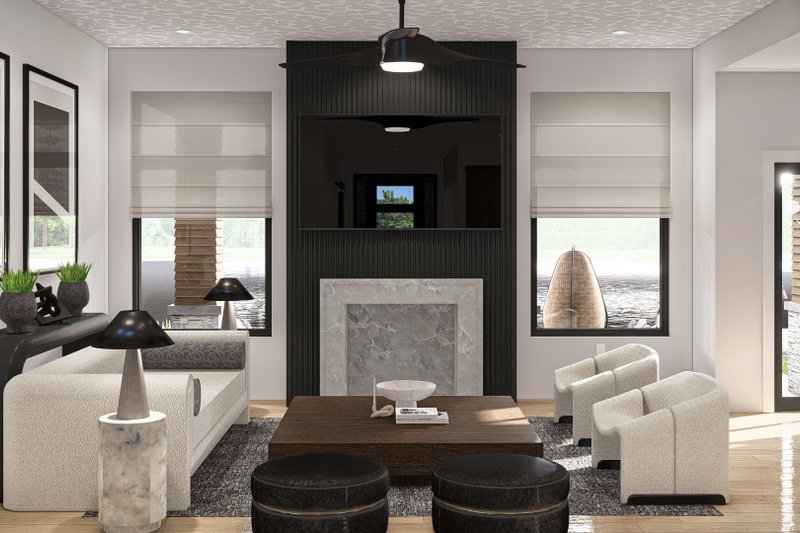 House Design - Interior - Family Room 1 for Contemporary House Plan #455-255 - 4 bed, 2.5 bath