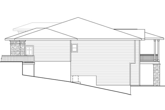 Exterior - Other Elevation for Prairie House Plan #124-924 - 3 bed, 2.5 bath