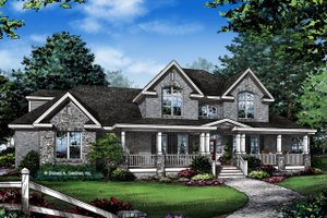Home Plan - Farmhouse Exterior - Front Elevation Plan #929-1000