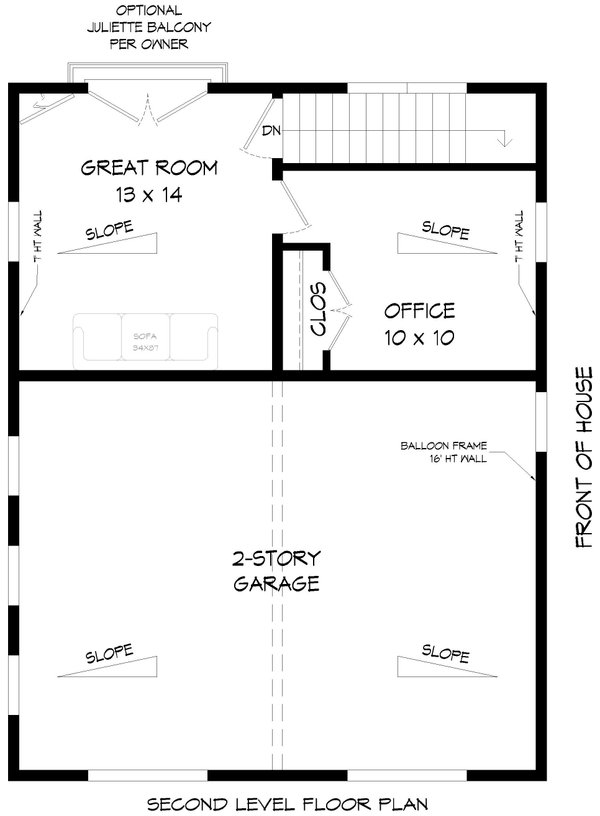 Colonial Floor Plan - Upper Floor Plan #932-968