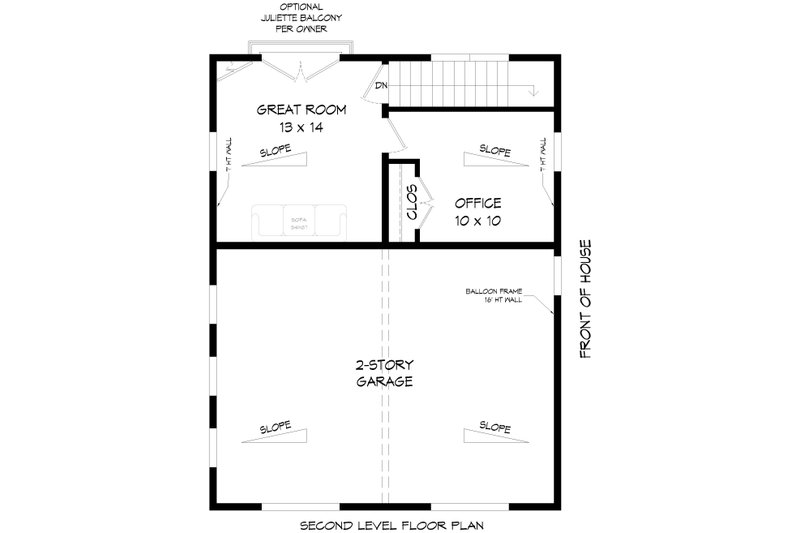 Dream House Plan - Floor Plan - Upper Floor for Colonial House Plan #932-968, 1 bath