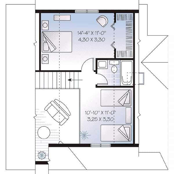 Home Plan - Cottage Floor Plan - Upper Floor Plan #23-488