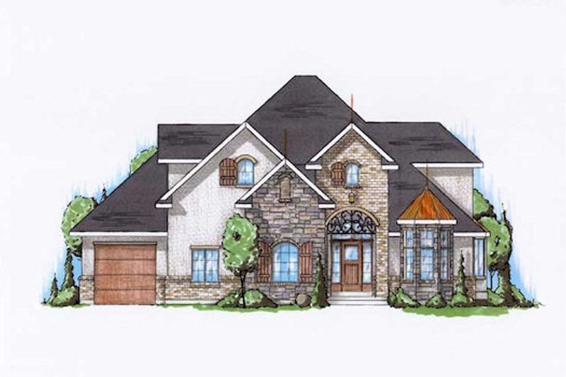 Dream House Plan - European Exterior - Front Elevation Plan #5-391