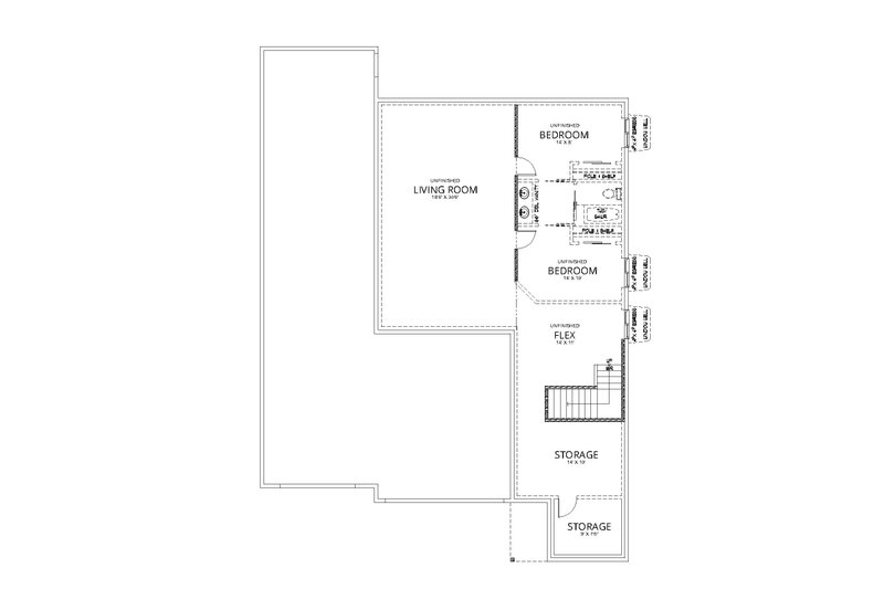 Home Plan - Floor Plan - Lower Floor for Modern House Plan #112-189 - 4 bed, 3 bath