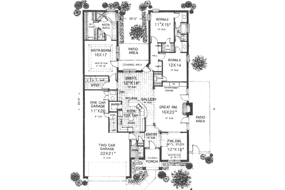 Floor Plan - Main Floor for Tudor House Plan #310-491 - 3 bed, 2.5 bath
