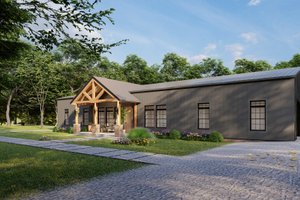 Exterior - Front Elevation 3 for Barndominium House Plan #1117-4 - 5 bed, 2.5 bath