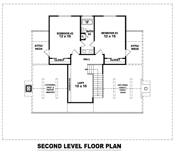 Floor Plan - Upper Floor for Country House Plan #81-821 - 3 bed, 2.5 bath