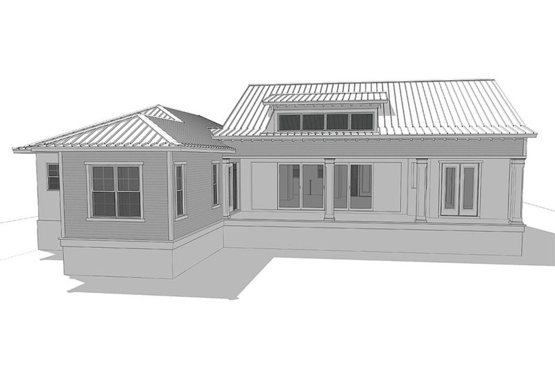 Home Plan - Exterior - Rear Elevation 1 for Cottage House Plan #938-87 - 4 bed, 3 bath