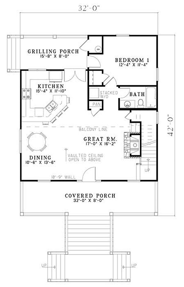 Cabin Style House Plan 2 Beds 2 Baths 1400 Sq Ft Plan 